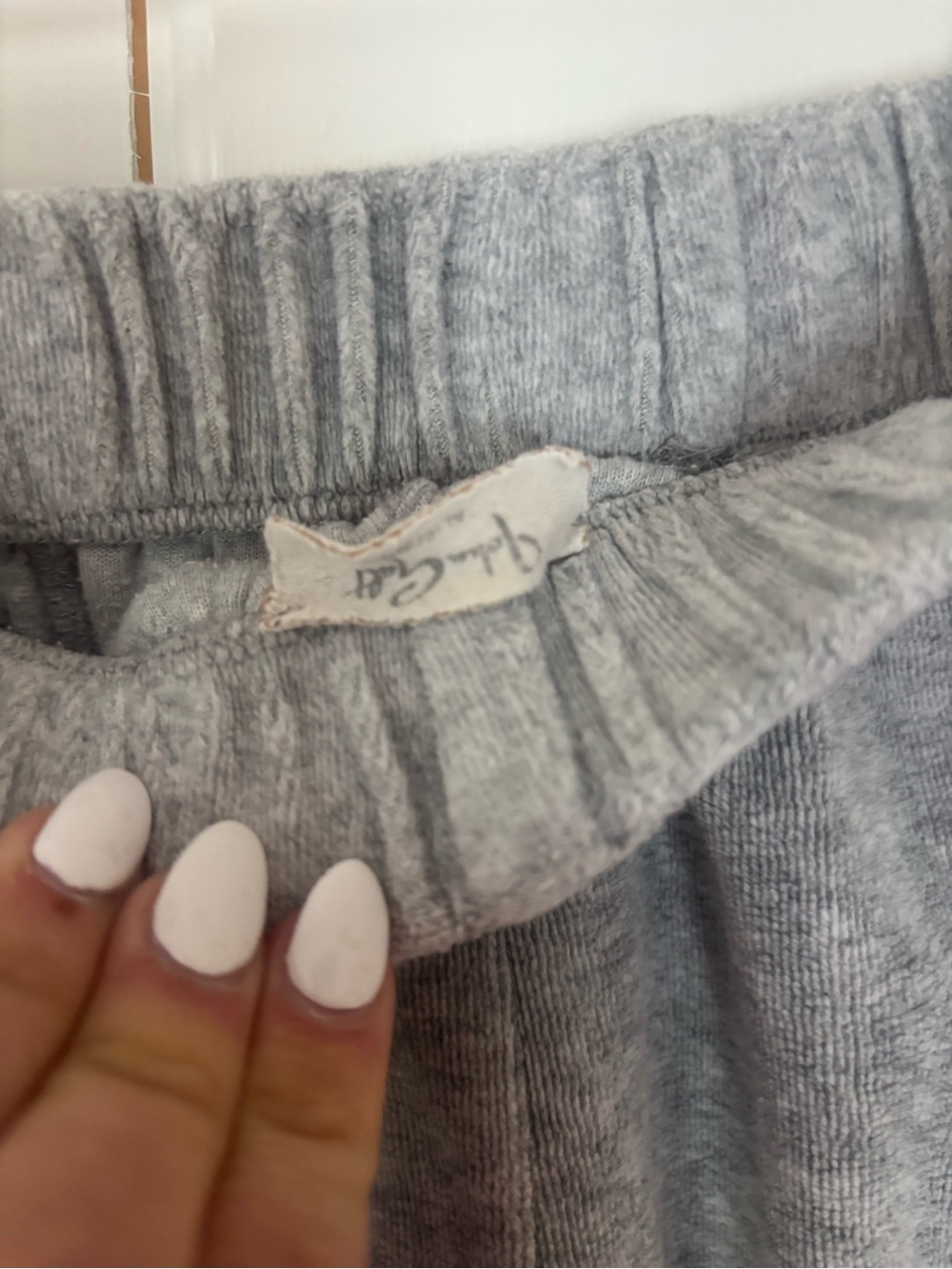 Brandy Melville Heather Gray Ribbed Elastic Waist Sweatpants